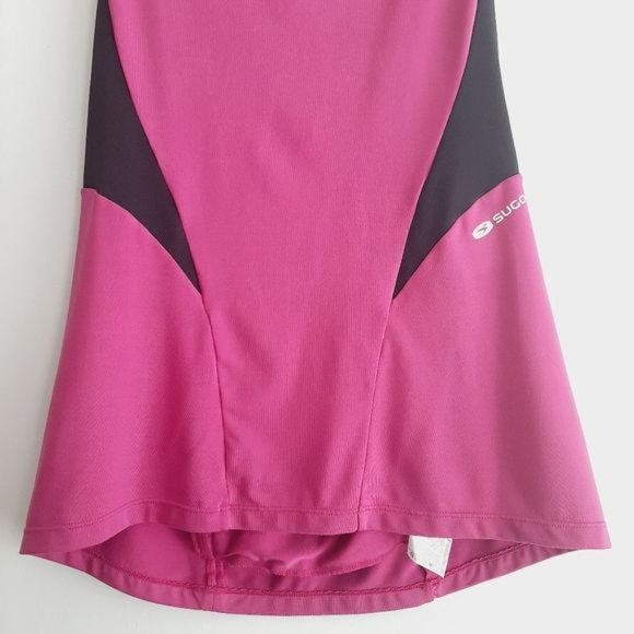 SUGOI Jackie Light V-Neck Cut-Out Back Tank Top Pink & Black Sz M - Picture 3 of 12